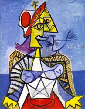 femme assise 1939 Cubism Oil Paintings